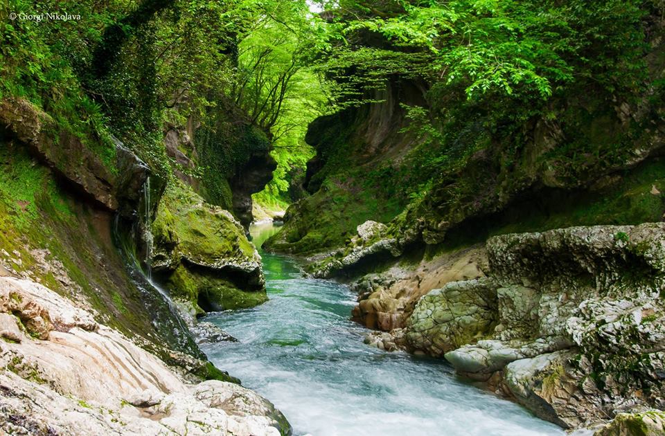 Astonishing waterfalls and canyon of Martvili 