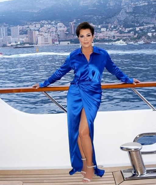 kris jenner blue dress The Kardashians and Kylie Jenner dress as Kris Jenner to celebrate her birthday