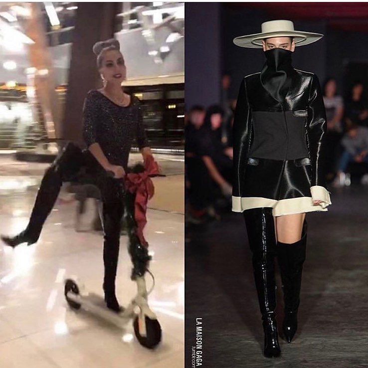 lady gaga black boots
